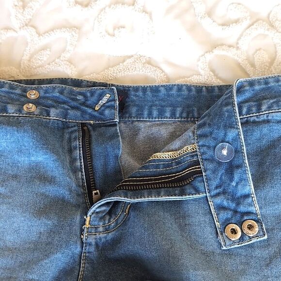 Vintage Tommy Jeans Denim Shorts With Leather Lace Up Ties - Picture 7 of 10